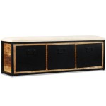 vidaXL Bancă depozitare cu 3 sertare, lemn masiv de mango 120x30x40 cm