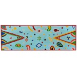 vidaXL Masă consolă, lemn masiv de mango, albastru, pictat manual