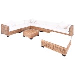 vidaXL Set mobilier cu canapea 27 piese, culoare naturală, ratan vidaXL Set mobilier cu canapea 27 piese, culoare naturală, ratan