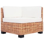 vidaXL Set mobilier cu canapea 27 piese, culoare naturală, ratan vidaXL Set mobilier cu canapea 27 piese, culoare naturală, ratan
