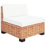 vidaXL Set canapea, 18 piese, ratan natural
