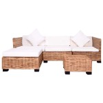 vidaXL Set mobilier cu canapea 14 piese, culoare naturală, ratan vidaXL Set mobilier cu canapea 14 piese, culoare naturală, ratan