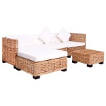 vidaXL Set mobilier cu canapea 14 piese, culoare naturală, ratan vidaXL Set mobilier cu canapea 14 piese, culoare naturală, ratan