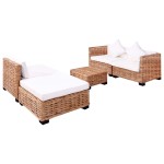 vidaXL Set mobilier cu canapea 14 piese, culoare naturală, ratan vidaXL Set mobilier cu canapea 14 piese, culoare naturală, ratan