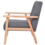 vidaXL Fotoliu, gri închis, material textil vidaXL Fotoliu, gri închis, material textil