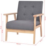 vidaXL Fotoliu, gri închis, material textil vidaXL Fotoliu, gri închis, material textil