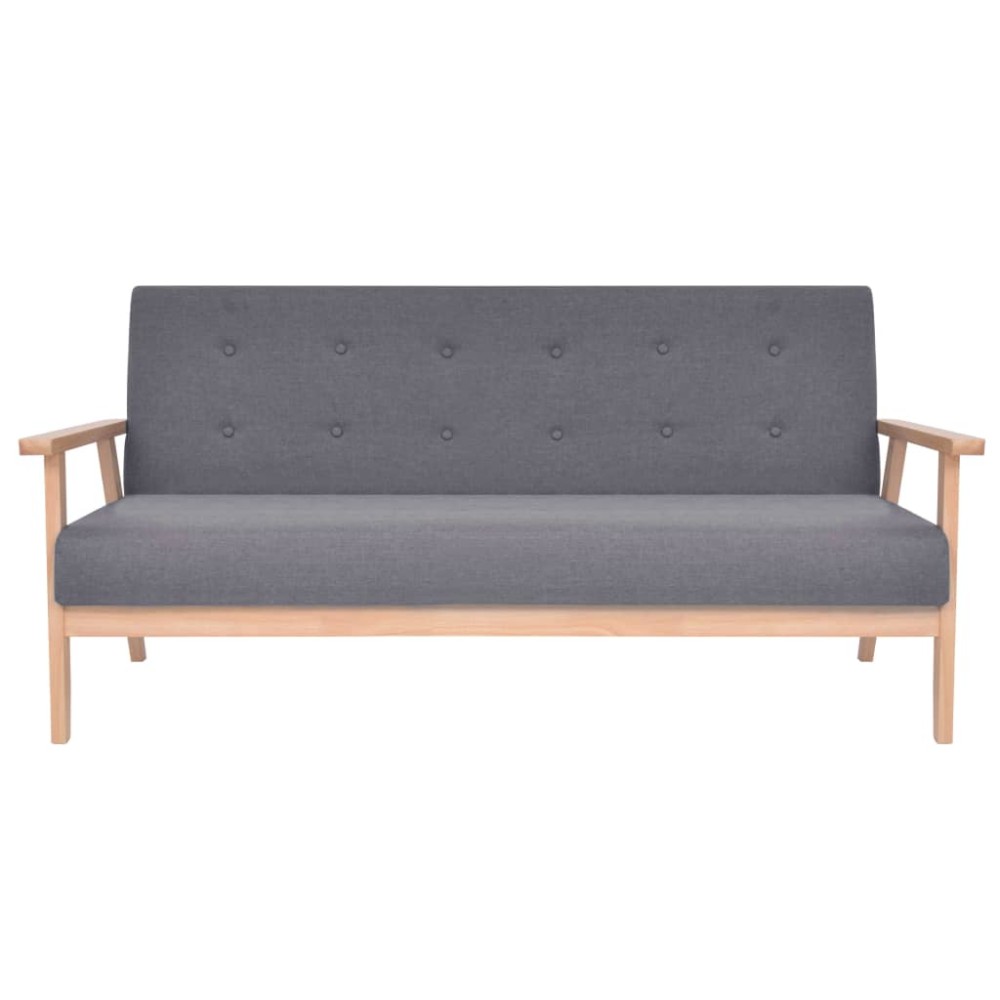 vidaXL Canapea cu 3 locuri, gri închis, material textil