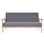 vidaXL Canapea cu 3 locuri, gri închis, material textil vidaXL Canapea cu 3 locuri, gri închis, material textil