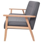 vidaXL Canapea cu 3 locuri, gri închis, material textil vidaXL Canapea cu 3 locuri, gri închis, material textil