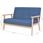 vidaXL Canapea cu 2 locuri, albastru, material textil vidaXL Canapea cu 2 locuri, albastru, material textil