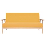 vidaXL Canapea cu 3 locuri, galben, material textil vidaXL Canapea cu 3 locuri, galben, material textil