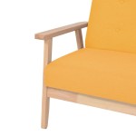 vidaXL Canapea cu 3 locuri, galben, material textil vidaXL Canapea cu 3 locuri, galben, material textil