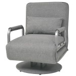 vidaXL Scaun pivotant și canapea extensibilă, gri deschis, textil vidaXL Scaun pivotant și canapea extensibilă, gri deschis, textil