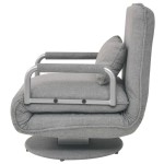 vidaXL Scaun pivotant și canapea extensibilă, gri deschis, textil vidaXL Scaun pivotant și canapea extensibilă, gri deschis, textil