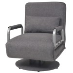 vidaXL Scaun pivotant și canapea extensibilă, gri închis, textil