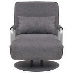 vidaXL Scaun pivotant și canapea extensibilă, gri închis, textil