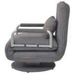 vidaXL Scaun pivotant și canapea extensibilă, gri închis, textil