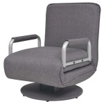 vidaXL Scaun pivotant și canapea extensibilă, gri închis, textil