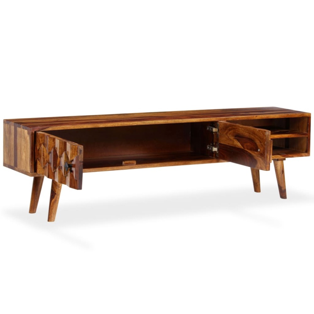 244683 vidaXL Dulap TV din lemn masiv de acacia, 140x30x40 cm