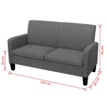 vidaXL Canapea cu 2 locuri, 135 x 65 x 76 cm, gri închis vidaXL Canapea cu 2 locuri, 135 x 65 x 76 cm, gri închis