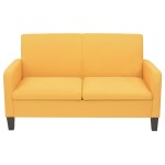 vidaXL Canapea cu 2 locuri, 135 x 65 x 76 cm, galben vidaXL Canapea cu 2 locuri, 135 x 65 x 76 cm, galben