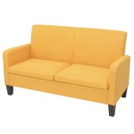 vidaXL Canapea cu 2 locuri, 135 x 65 x 76 cm, galben vidaXL Canapea cu 2 locuri, 135 x 65 x 76 cm, galben