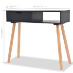 vidaXL Masă consolă, lemn masiv de pin 80x30x72 cm, negru