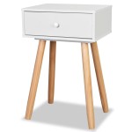 vidaXL Noptiere din lemn masiv de pin 2 buc, 40 x 30 x 61 cm, alb