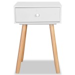 vidaXL Noptiere din lemn masiv de pin 2 buc, 40 x 30 x 61 cm, alb