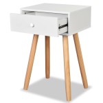 vidaXL Noptiere din lemn masiv de pin 2 buc, 40 x 30 x 61 cm, alb