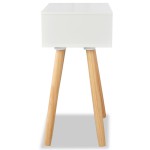 vidaXL Noptiere din lemn masiv de pin 2 buc, 40 x 30 x 61 cm, alb