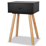 vidaXL Noptiere din lemn masiv de pin 2 buc, 40 x 30 x 61 cm, negru