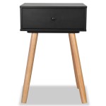 vidaXL Noptiere din lemn masiv de pin 2 buc, 40 x 30 x 61 cm, negru