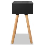 vidaXL Noptiere din lemn masiv de pin 2 buc, 40 x 30 x 61 cm, negru