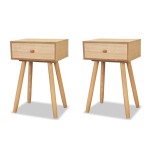 vidaXL Noptiere din lemn masiv de pin 2 buc, 40 x 30 x 61 cm, maro