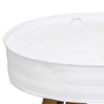 vidaXL Măsuță de cafea, alb, 60 x 45 cm, lemn masiv reciclat