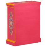 vidaXL Dulap, roz, lemn masiv de mango, pictat manual