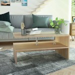 vidaXL Măsuță de cafea, PAL, 90x59x42 cm, culoarea stejarului