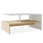 vidaXL Măsuță de cafea, PAL, 90x59x42 cm, culoarea stejarului și alb