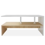 vidaXL Măsuță de cafea, PAL, 90x59x42 cm, culoarea stejarului și alb