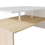 vidaXL Măsuță de cafea, PAL, 90x59x42 cm, culoarea stejarului și alb
