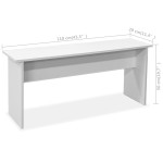 vidaXL Masă și bănci de bucătărie, 3 piese, PAL, alb vidaXL Masă și bănci de bucătărie, 3 piese, PAL, alb