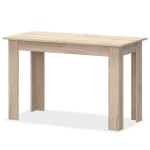 vidaXL Masă și bănci de bucătărie, 3 piese, PAL, culoarea stejarului vidaXL Masă și bănci de bucătărie, 3 piese, PAL, culoarea stejarului