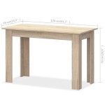 vidaXL Masă și bănci de bucătărie, 3 piese, PAL, culoarea stejarului vidaXL Masă și bănci de bucătărie, 3 piese, PAL, culoarea stejarului