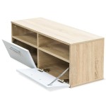 vidaXL Comodă TV, PAL, 95 x 35 x 36 cm, culoarea stejarului și alb vidaXL Comodă TV, PAL, 95 x 35 x 36 cm, culoarea stejarului și alb