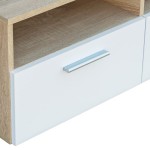 vidaXL Comodă TV, PAL, 95 x 35 x 36 cm, culoarea stejarului și alb vidaXL Comodă TV, PAL, 95 x 35 x 36 cm, culoarea stejarului și alb