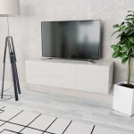 vidaXL Comodă TV, alb extralucios, 120x40x34 cm, PAL