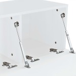 vidaXL Comodă TV, alb extralucios, 120x40x34 cm, PAL