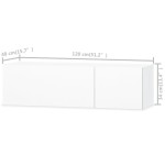 vidaXL Comodă TV, alb extralucios, 120x40x34 cm, PAL