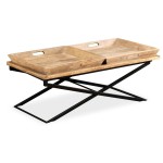 vidaXL Măsuță de cafea lemn masiv de mango 110x55x42 cm